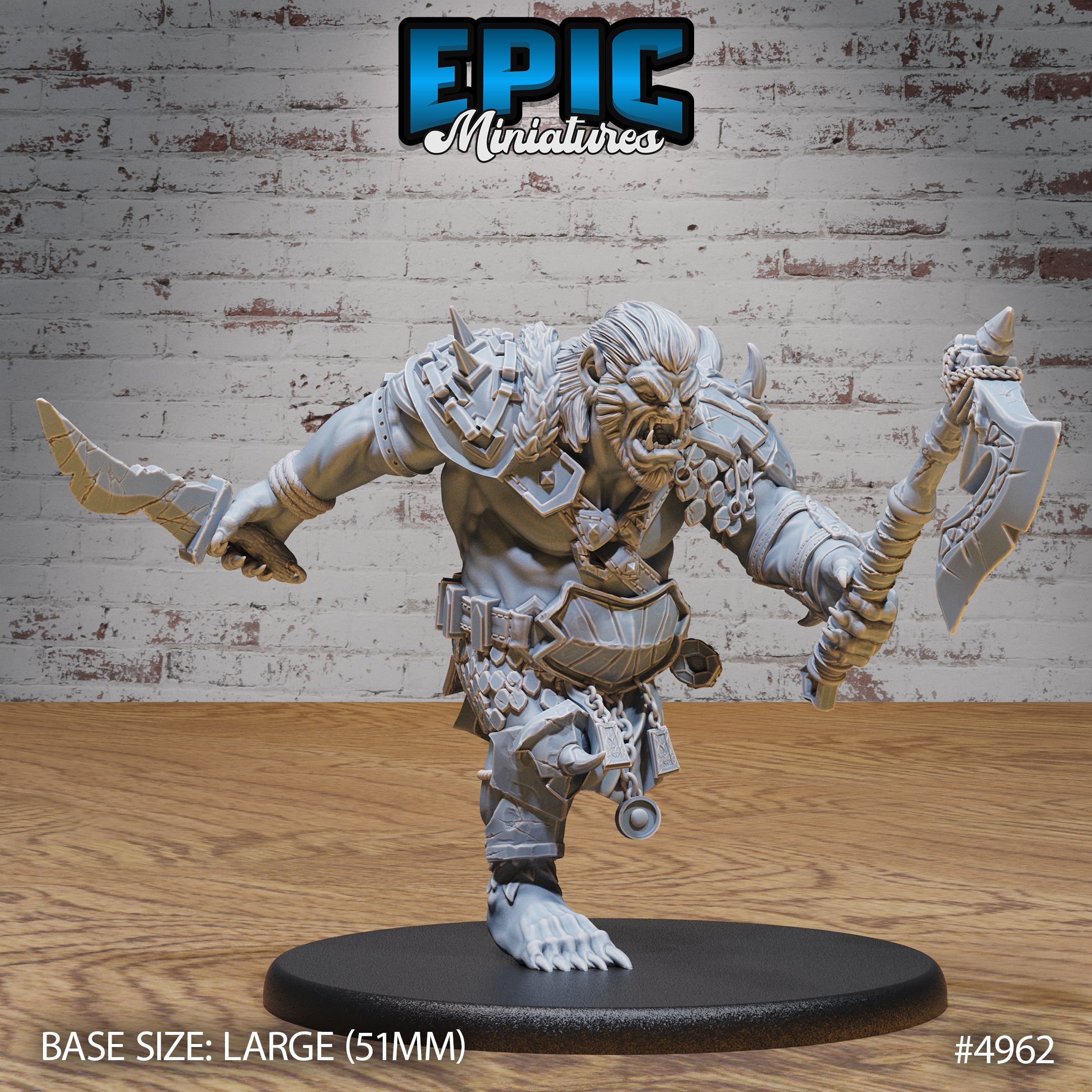 Bugbear Raider Running / Giant Goblinoid Bandit Creature / Evil Humanoid Warrior Monster / Hairy Goblin Fighter / Forest Predator / Mythical Creature / Fable Guard Spawn / Woodland Encounter